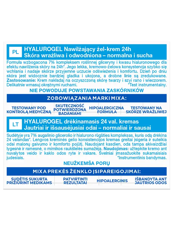 Mixa intensywnie nawilżający krem do twarzy 