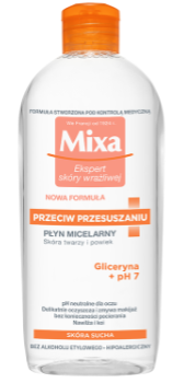 Płyn micelarny Mixa Ekspert Skóry Wrażliwej Przeciw Przesuszaniu